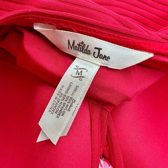 Matilda Jane Poolside Party Red One-Piece Swimsuit with Checkered Bow Medium - Picture 7 of 7